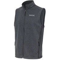 Men's Antigua  Charcoal Emory Eagles Course Full-Zip Vest
