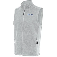 Men's Antigua  Gray Emory Eagles Course Full-Zip Vest