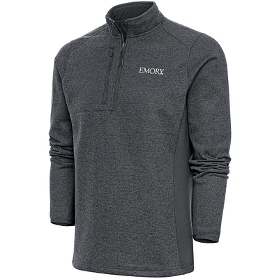Men's Antigua  Charcoal Emory Eagles Course Quarter-Zip Top