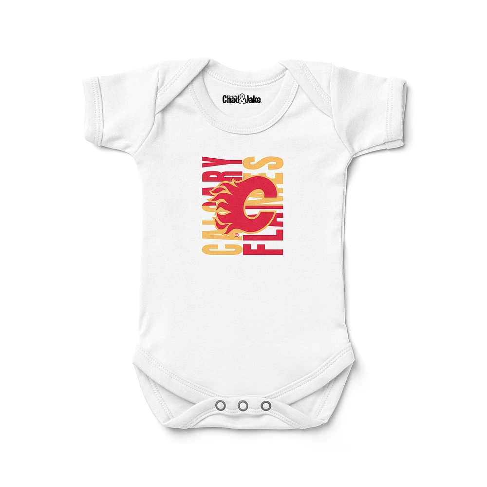 Newborn & Infant Chad Jake White Calgary Flames Bodysuit