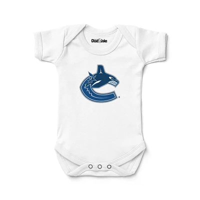Newborn & Infant Chad Jake White Vancouver Canucks Logo Bodysuit