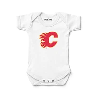 Newborn & Infant Chad Jake White Calgary Flames Logo Bodysuit