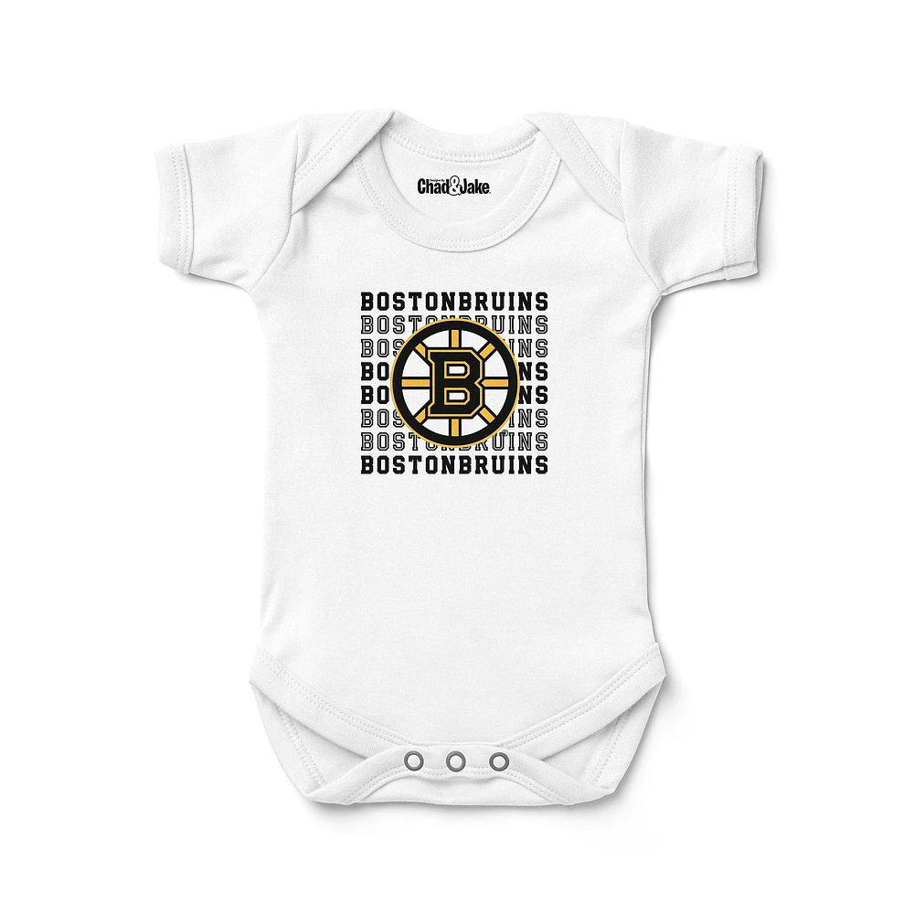 Newborn & Infant Chad Jake White Boston Bruins Retro Bodysuit