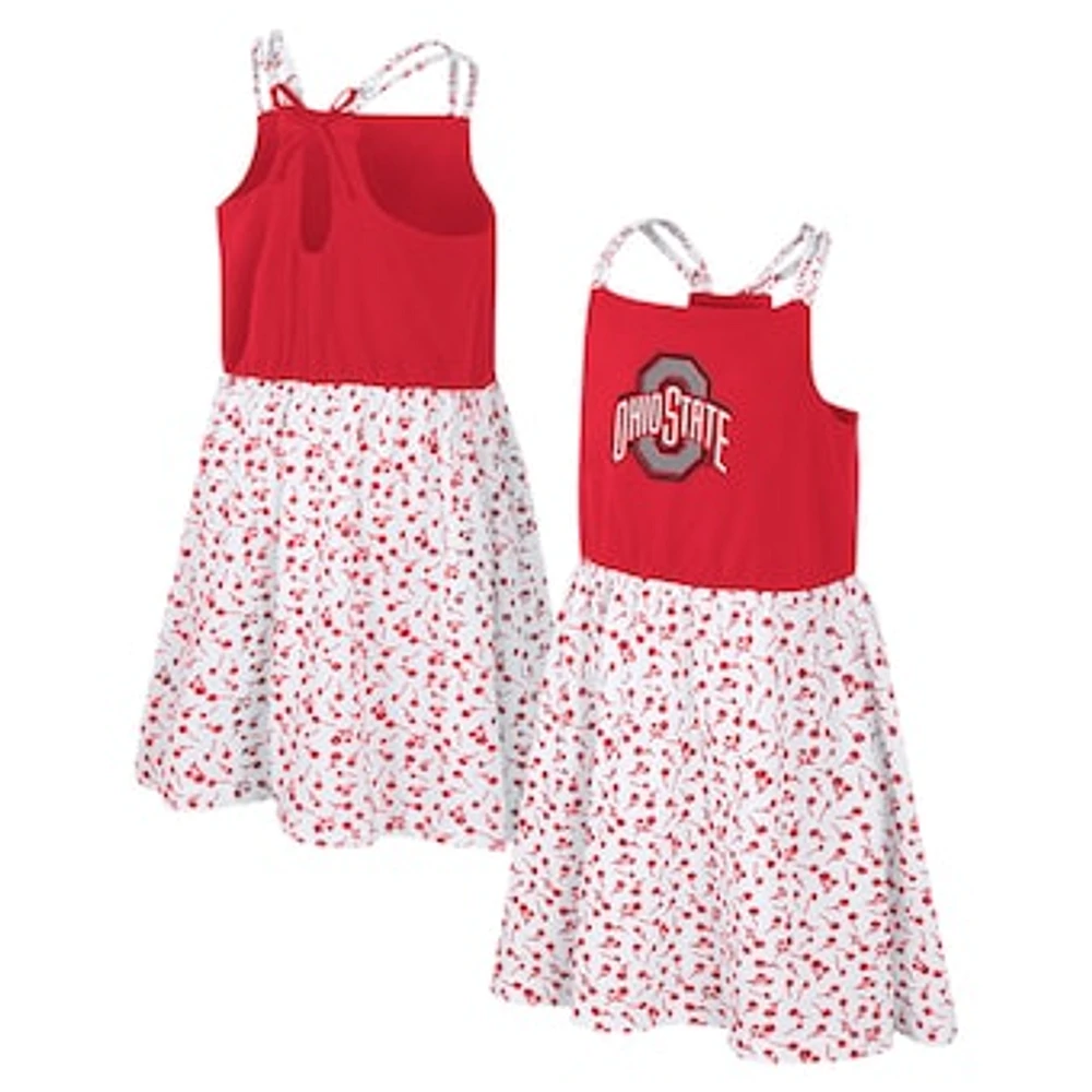 Girls Youth Colosseum Scarlet/White Ohio State Buckeyes Robin Floral Dress