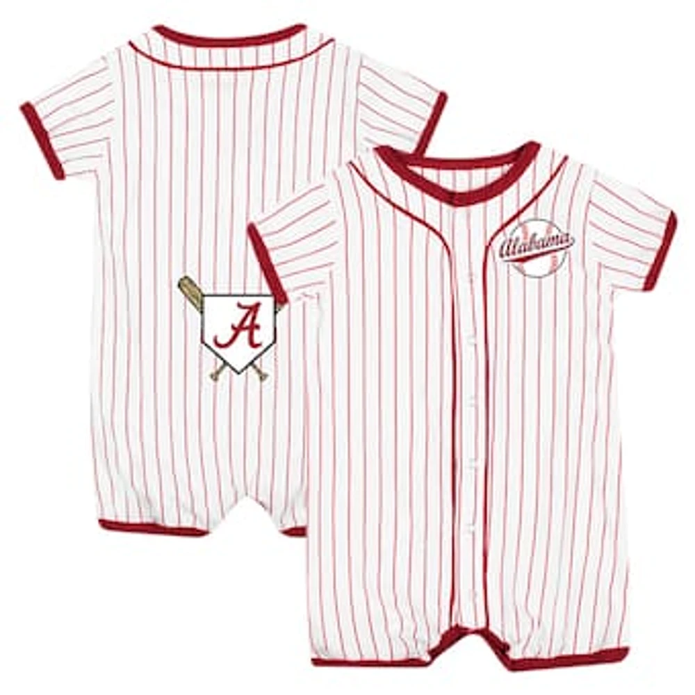 Newborn & Infant Colosseum White Alabama Crimson Tide Pinstripe Dusty Romper