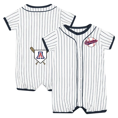 Newborn & Infant Colosseum White Arizona Wildcats Pinstripe Dusty Romper