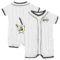 Newborn & Infant Colosseum White Oregon Ducks Pinstripe Dusty Romper