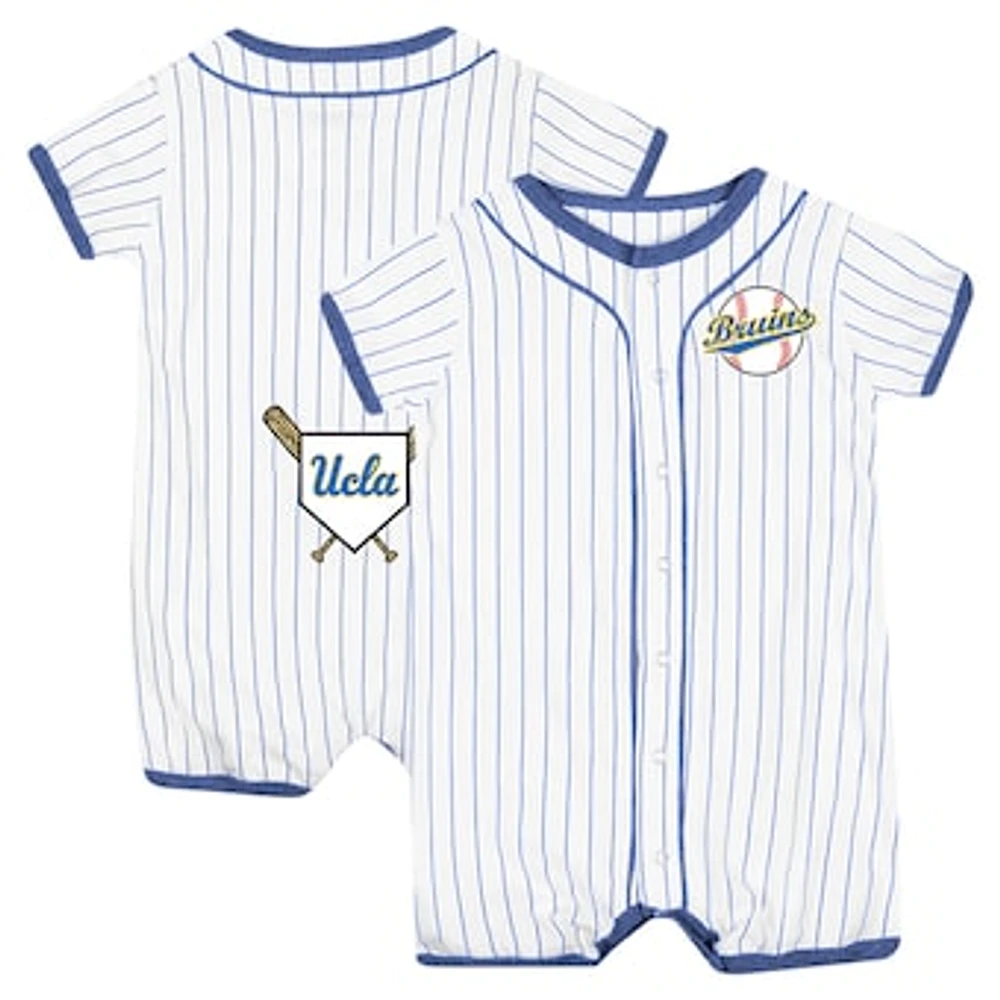 Newborn & Infant Colosseum White UCLA Bruins Pinstripe Dusty Romper