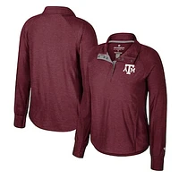 Women's Colosseum Maroon Texas A&M Aggies Cressida Raglan Half-Snap Top