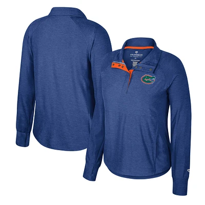 Women's Colosseum Royal Florida Gators Cressida Raglan Half-Snap Top