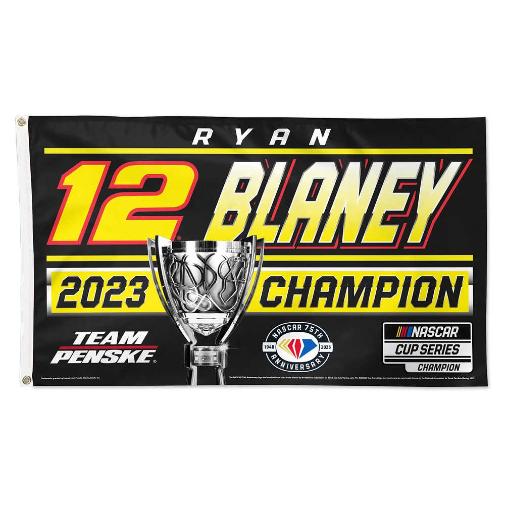 WinCraft Ryan Blaney 2023 NASCAR Cup Series Champion 3' x 5' On Track Celebration One-Sided Deluxe Flag