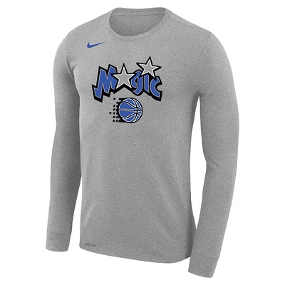 Men's Nike Gray Orlando Magic Classic Edition Legend Performance Long Sleeve T-Shirt