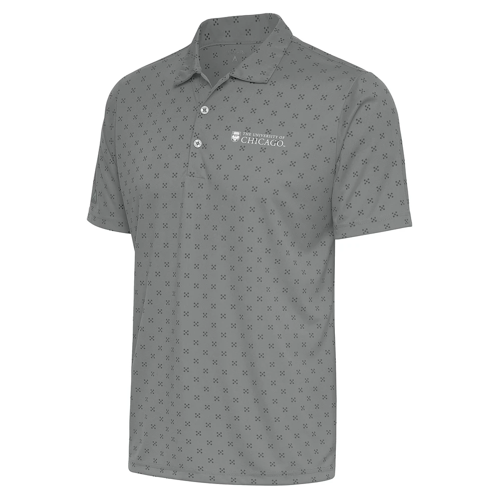 Men's Antigua Steel UChicago Maroons Spark Polo