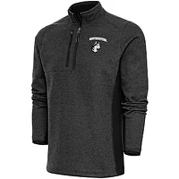 Men's Antigua  Heather Black Northeastern Huskies Course Quarter-Zip Top