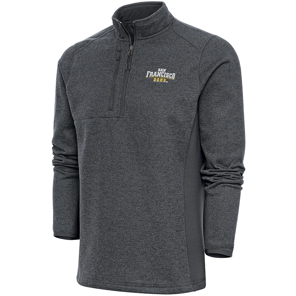 Men's Antigua Charcoal San Francisco Dons Course Quarter-Zip Top