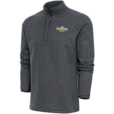 Men's Antigua  Charcoal San Francisco Dons Course Quarter-Zip Top