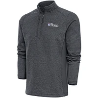 Men's Antigua  Charcoal Pennsylvania Quakers Course Quarter-Zip Top