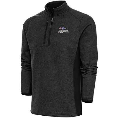 Men's Antigua  Heather Black MSU Denver Roadrunners Course Quarter-Zip Top