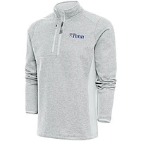 Men's Antigua  Gray Pennsylvania Quakers Course Quarter-Zip Top