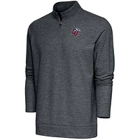 Men's Antigua  Heather Charcoal Liberty Flames Gambit Quarter-Zip Pullover Top