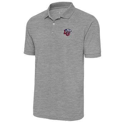 Men's Antigua  Heather Gray Liberty Flames Legacy Pique Polo