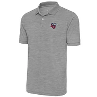 Men's Antigua  Heather Gray Liberty Flames Legacy Pique Polo