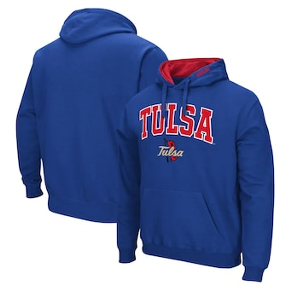 Men's Colosseum  Royal Tulsa Golden Hurricane Arch & Logo Pullover Hoodie