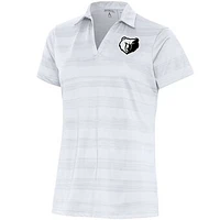 Women's Antigua  White Memphis Grizzlies Brushed Metallic Compass Polo