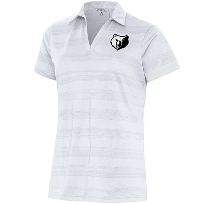 Women's Antigua  White Memphis Grizzlies Brushed Metallic Compass Polo