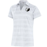 Women's Antigua  White Memphis Grizzlies Brushed Metallic Compass Polo