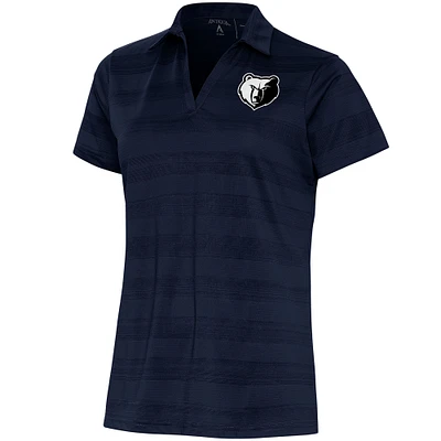 Women's Antigua  Navy Memphis Grizzlies Brushed Metallic Compass Polo
