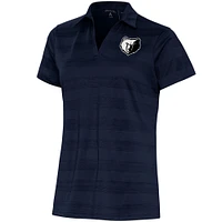 Women's Antigua  Navy Memphis Grizzlies Brushed Metallic Compass Polo