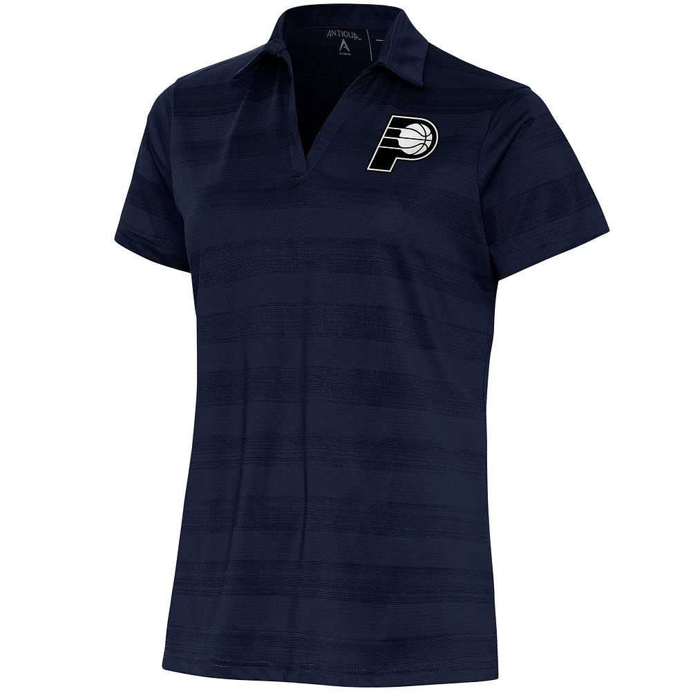 Women's Antigua Navy Indiana Pacers Brushed Metallic Compass Polo