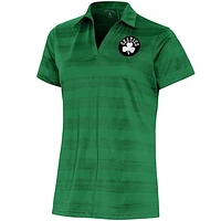 Women's Antigua  Green Boston Celtics Brushed Metallic Compass Polo