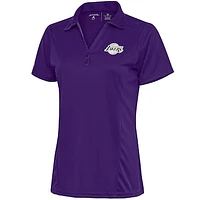 Women's Antigua  Purple Los Angeles Lakers Brushed Metallic Tribute Polo