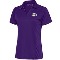 Women's Antigua  Purple Los Angeles Lakers Brushed Metallic Tribute Polo