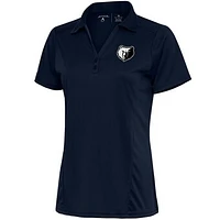 Women's Antigua  Navy Memphis Grizzlies Brushed Metallic Tribute Polo