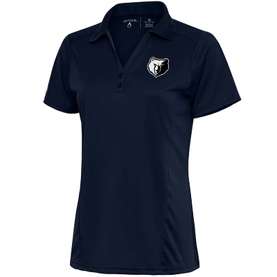 Women's Antigua  Navy Memphis Grizzlies Brushed Metallic Tribute Polo