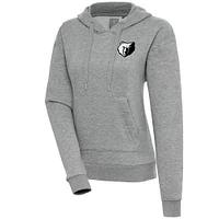 Women's Antigua  Heather Gray Memphis Grizzlies Brushed Metallic Victory Pullover Hoodie