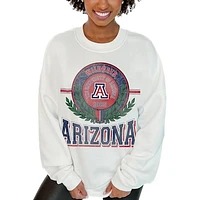 Women's Gameday Couture  White Arizona Wildcats Hot Shot Fleece Pullover Sweatshirt