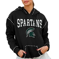 Women's Gameday Couture  Black Michigan State Spartans Studded Pullover Hoodie