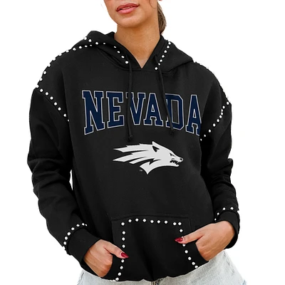 Women's Gameday Couture  Black Nevada Wolf Pack Studded Pullover Hoodie
