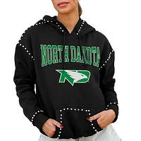 Women's Gameday Couture  Black North Dakota Studded Pullover Hoodie