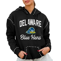 Women's Gameday Couture  Black Delaware Fightin' Blue Hens Studded Pullover Hoodie