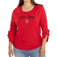 Women's  Scarlet Ohio State Buckeyes Renata 3/4-Sleeve T-Shirt