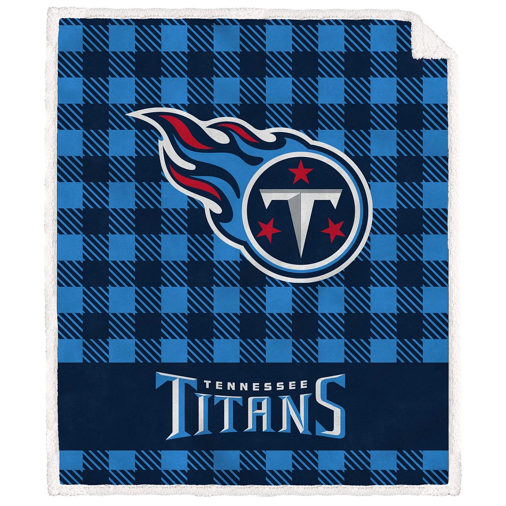 Tennessee Titans 50" x 60" Buffalo Check Royal Plush Sherpa Blanket