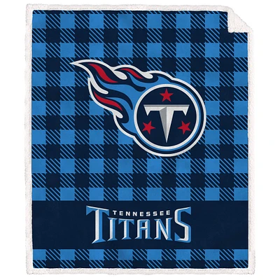 Tennessee Titans 50" x 60" Buffalo Check Royal Plush Sherpa Blanket