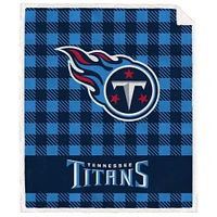 Tennessee Titans 50" x 60" Buffalo Check Royal Plush Sherpa Blanket
