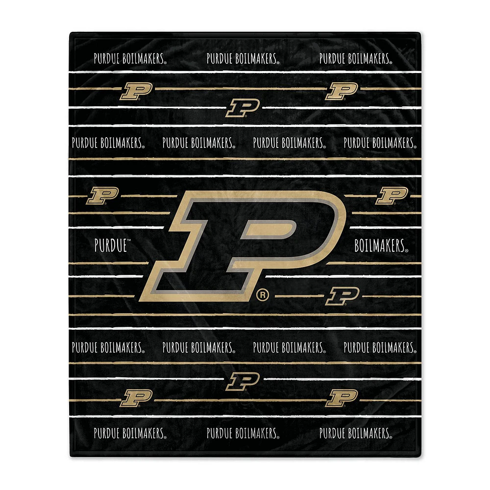 Purdue Boilermakers 50'' x 60'' Logo Stripe Flannel Fleece Blanket