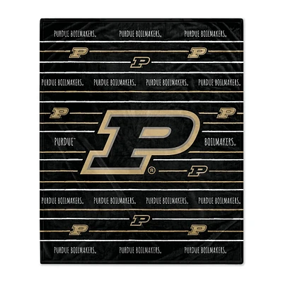 Purdue Boilermakers 50'' x 60'' Logo Stripe Flannel Fleece Blanket